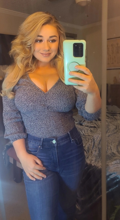 Young busty blonde