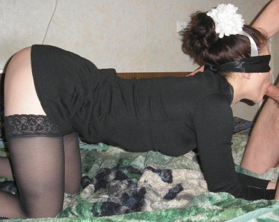 Blindfolded his wife and fucked her in the mouth