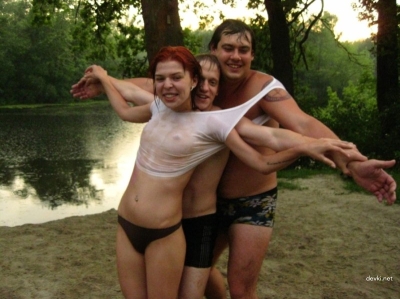 Naked party in a nudist village - heat and freedom